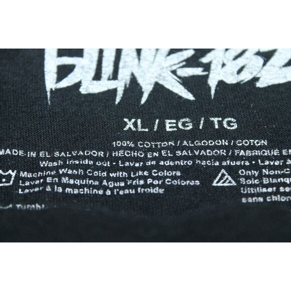 VTG Blink 182 Band Tee T-Shirt Size XL Black Smiley Face Graphic Size XL - Picture 2 of 7